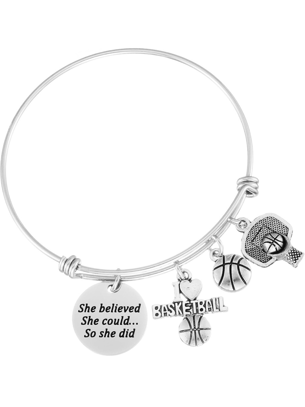 Amazon Basketball Bracelet Gifts for Women for Sports Lovers Silver